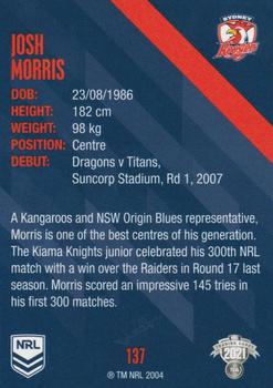 2021 NRL Traders #137 Josh Morris Back